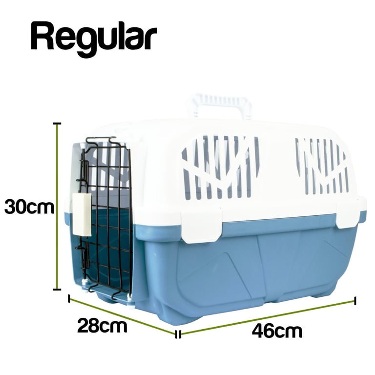 Hard Blue Small Vented Pet Carrier - Durable and Easy to Clean