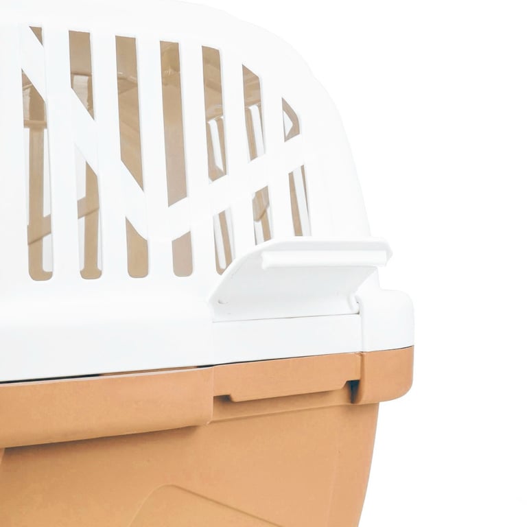 Large Brown Vented Pet Carrier - Durable and Easy Travel Solution