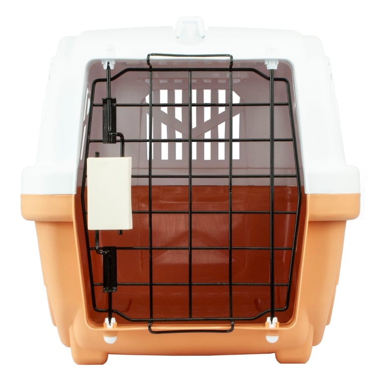 Large Brown Vented Pet Carrier - Durable and Easy Travel Solution