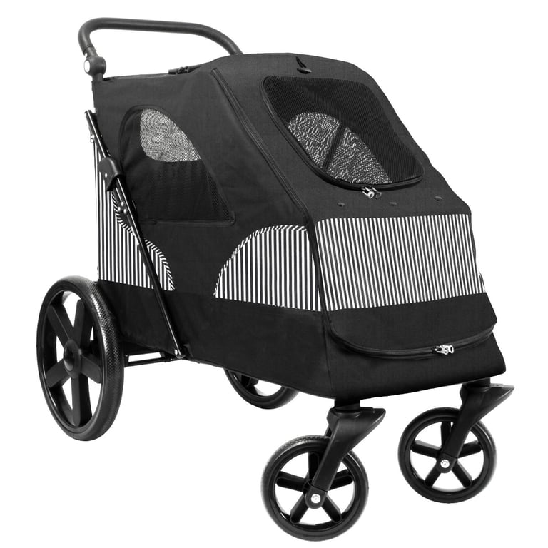 XL Pet Stroller - Large Pet Travel Stroller with Collar Clips and Ventilated Pram