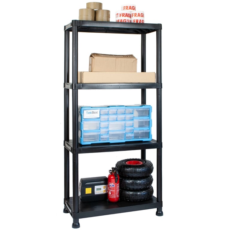 4 Tier Garage Shelves - Easy Assembly & Storage Solution