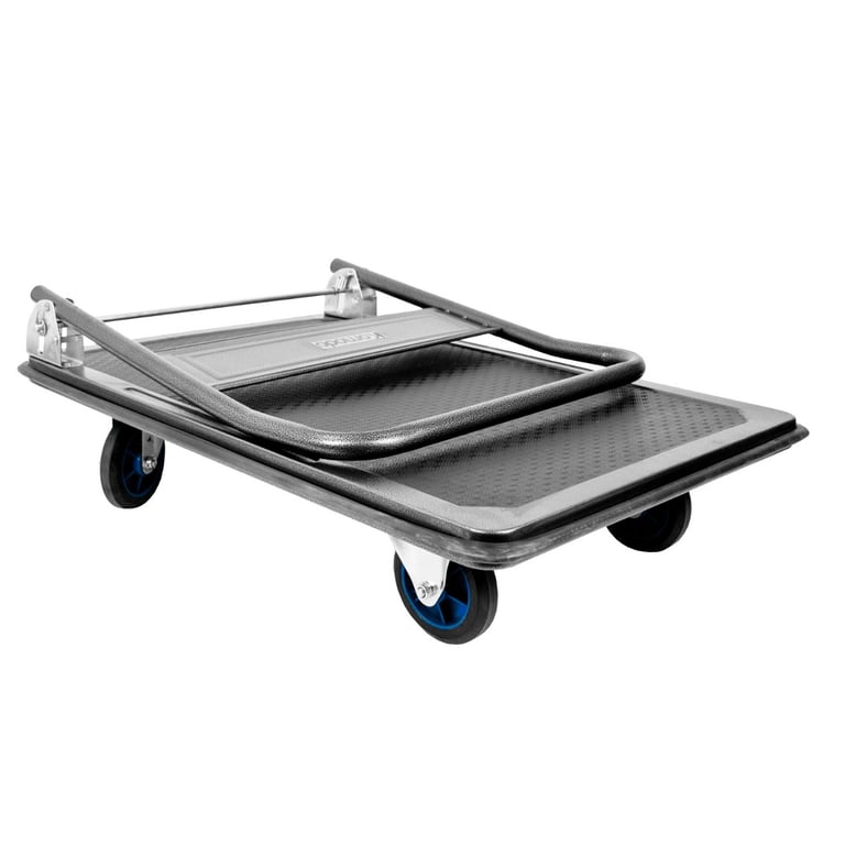 300kg Heavy Duty Platform Trolley with Anti-Puncture Wheels and Non-Slip Surface