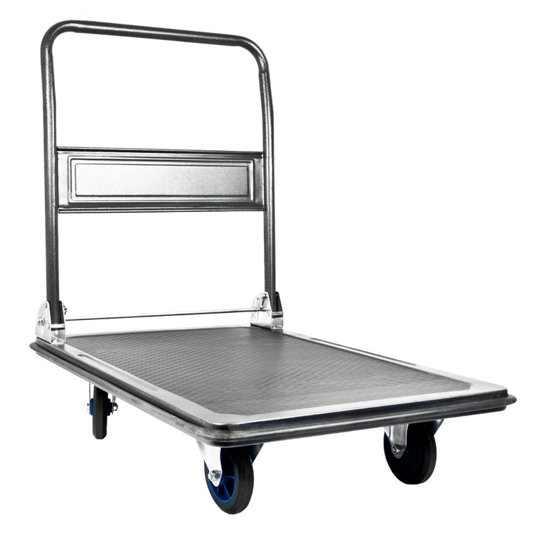 300kg Heavy Duty Platform Trolley with Anti-Puncture Wheels and Non-Slip Surface
