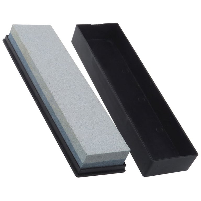 Tekbox Double Sided Knife Sharpening Wet/Oil Stone Set with Storage Box - Sharpens Kitchen Knives and Hunting Knives with Medium 120 Grit and Fine 240 Grit.