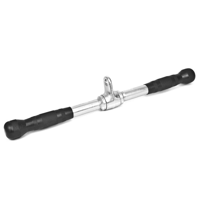 Heavy Duty Straight Revolving Bar with Rubber Grip - Flexible Cable Machine Attachment