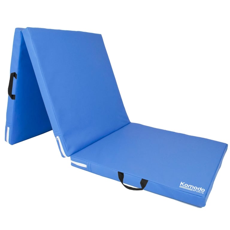 Komodo Tri Fold Yoga Mat - Blue, Portable and Comfortable Exercise Solution
