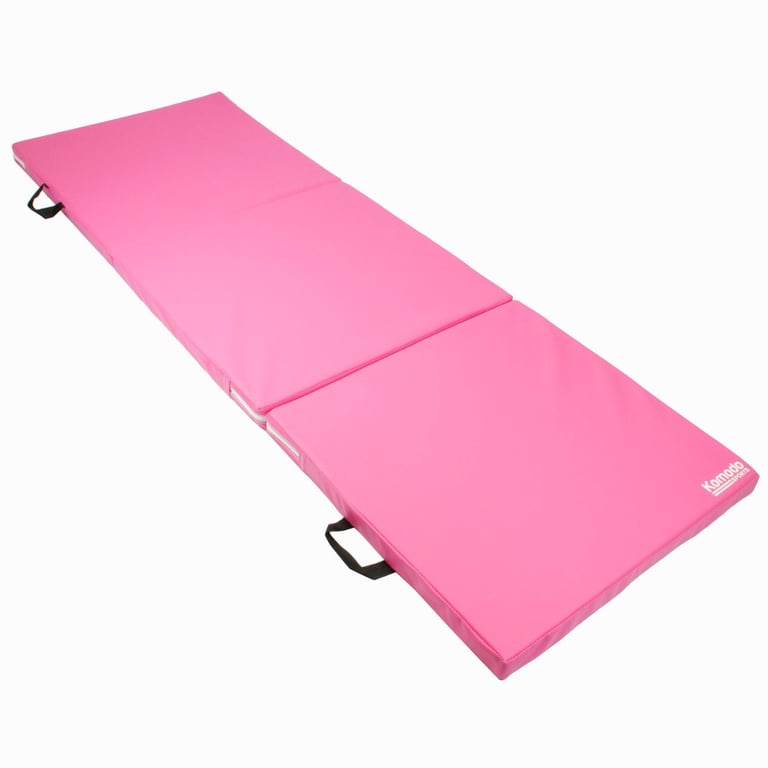 Komodo Tri Fold Yoga and Pilates Mat - Pink, Thick and Portable Exercise Mat for Home