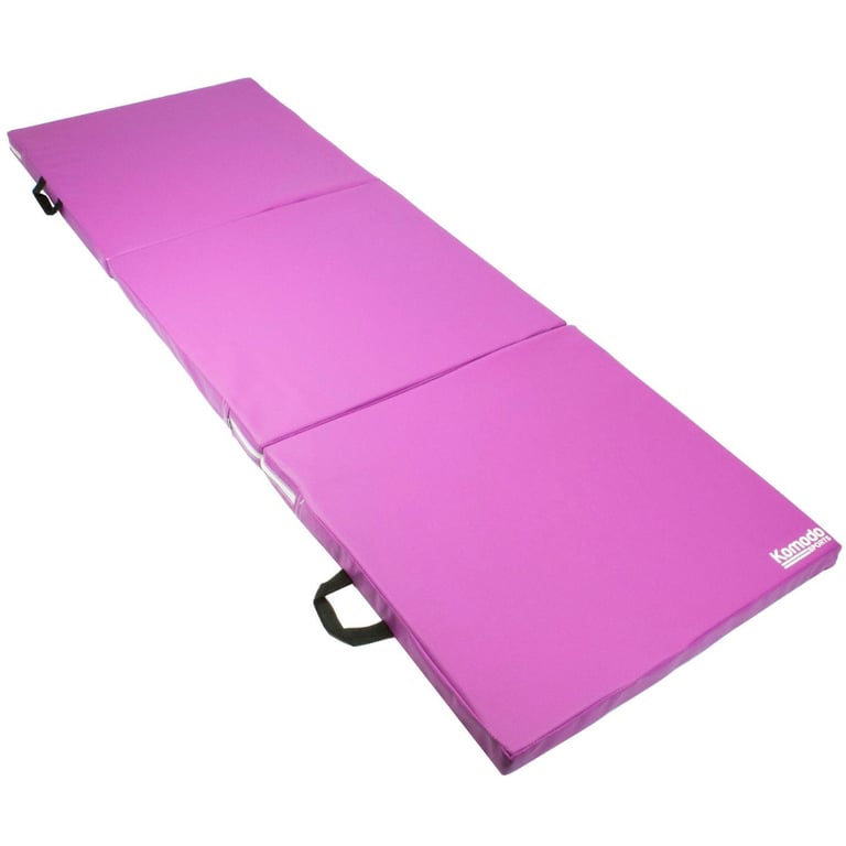Komodo Tri Folding Yoga Mat - Purple - Absorbs Impacts & Folds Compact