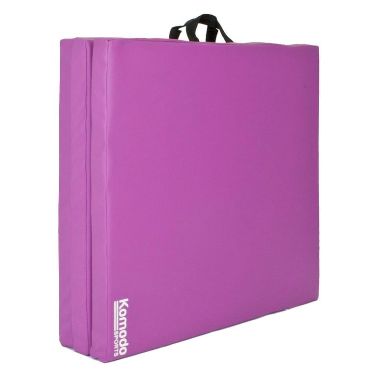Komodo Tri Folding Yoga Mat - Purple - Absorbs Impacts & Folds Compact