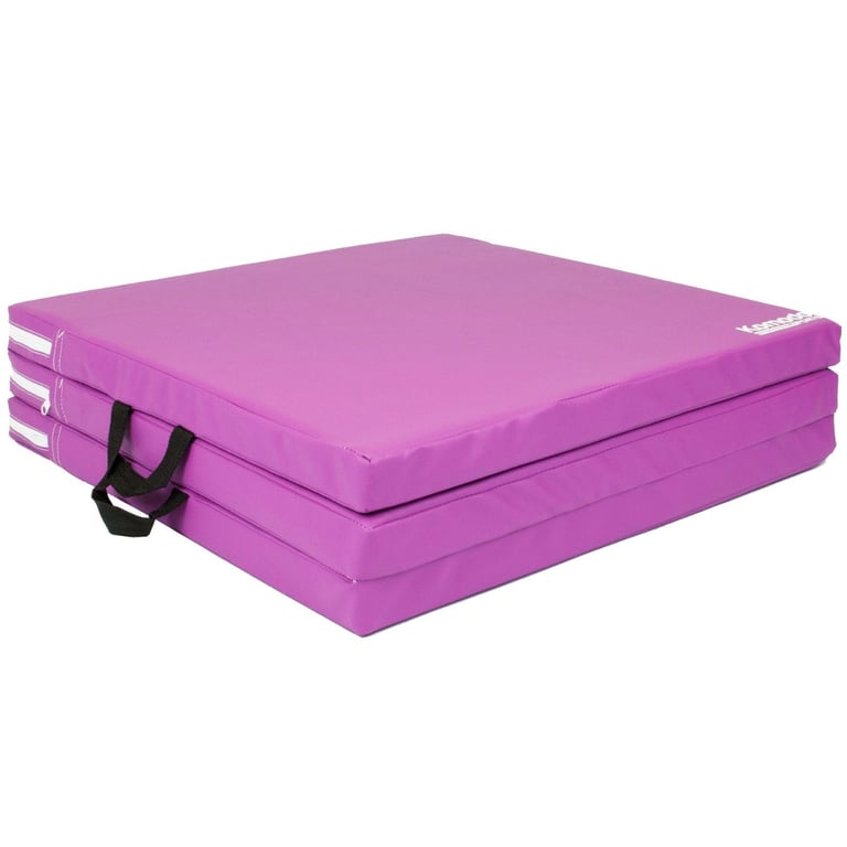 Komodo Tri Folding Yoga Mat - Purple - Absorbs Impacts & Folds Compact
