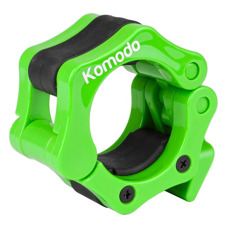 Komodo 2 Inch Spring Bar Collar - Quick Fitting Olympic Weightlifting Collars, Green