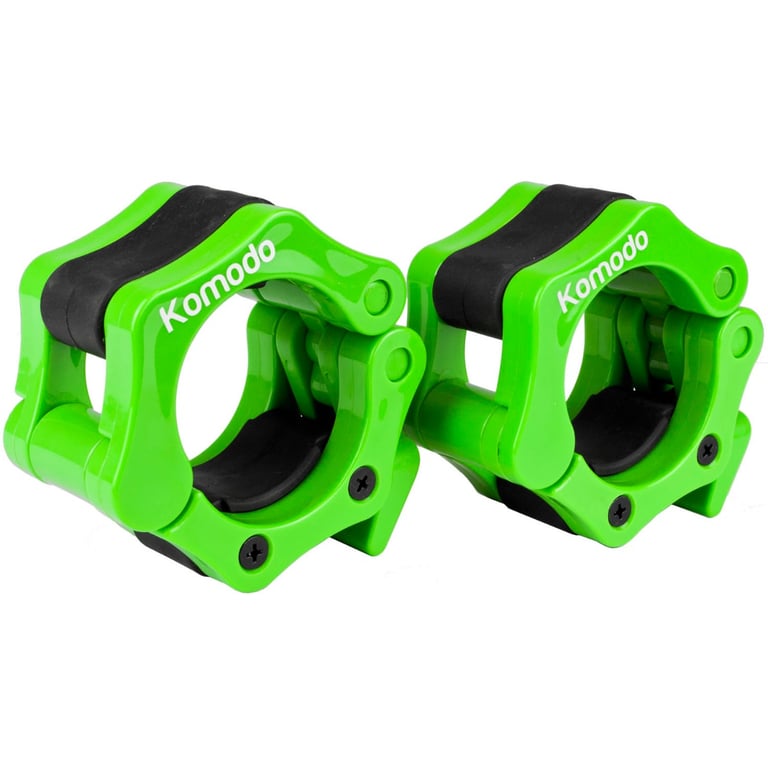 Komodo 2 Inch Spring Bar Collar - Quick Fitting Olympic Weightlifting Collars, Green