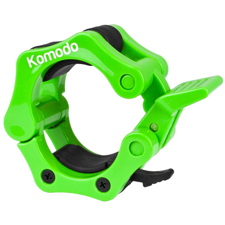 Komodo 2 Inch Spring Bar Collar - Quick Fitting Olympic Weightlifting Collars, Green