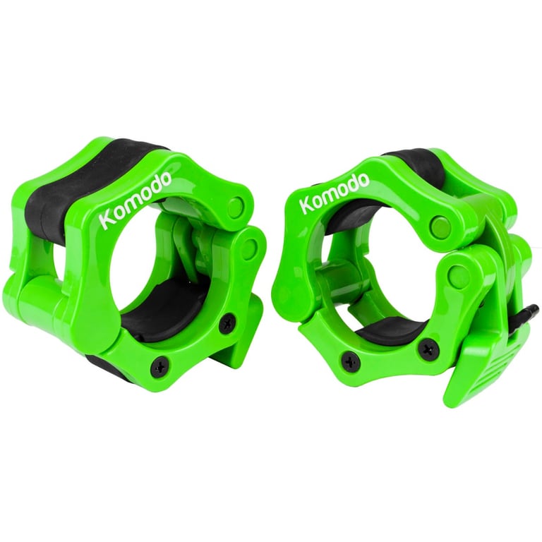 Komodo 2 Inch Spring Bar Collar - Quick Fitting Olympic Weightlifting Collars, Green