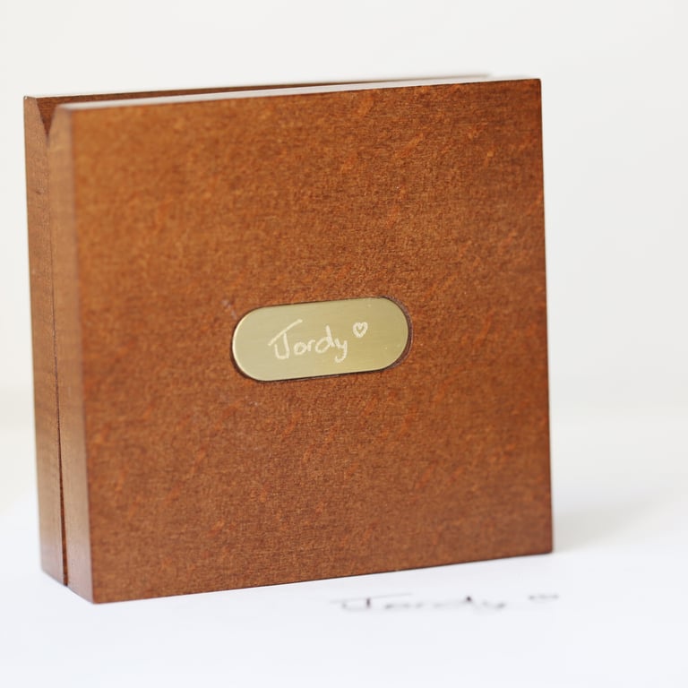 Personalised Handwriting Compass in Mahogany Timber Box - Unique Travel Gift