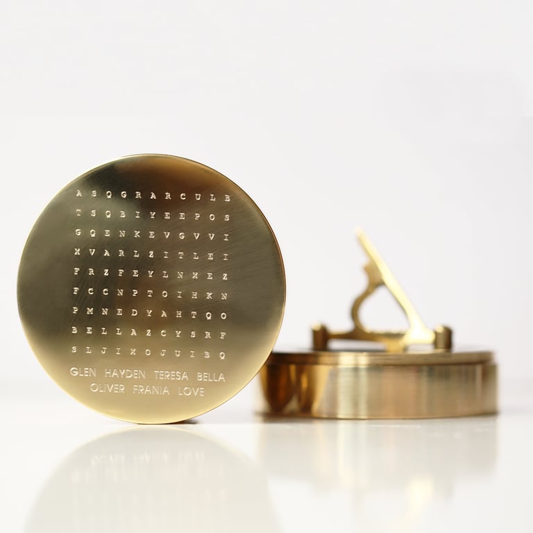 Personalised Word Search Nautical Sundial Compass with Hidden Message