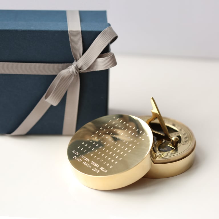 Personalised Word Search Nautical Sundial Compass with Hidden Message