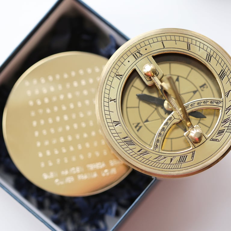 Personalised Word Search Nautical Sundial Compass with Hidden Message