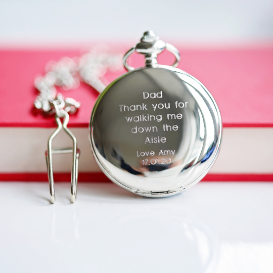 Personalised Mechanical Skeleton Pocket Watch - Engraved Timepiece Gift
