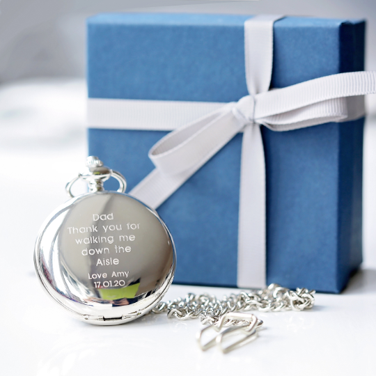 Personalised Mechanical Skeleton Pocket Watch - Engraved Timepiece Gift