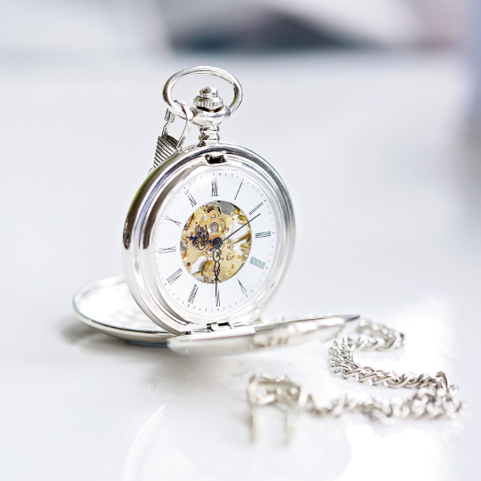 Personalised Mechanical Skeleton Pocket Watch - Engraved Timepiece Gift