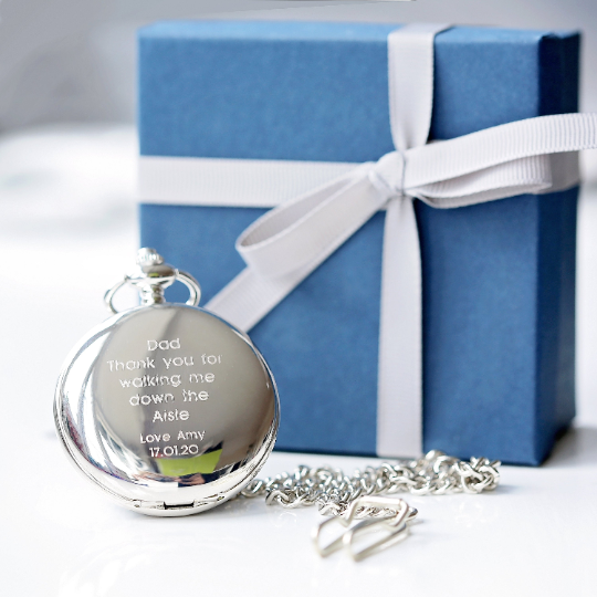 Personalised Roman Skeleton Pocket Watch - Engraved Mechanical Timepiece with Gift Box
