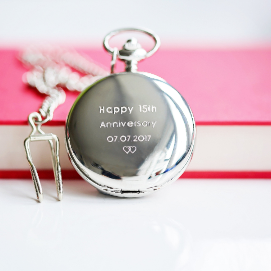 Personalised Roman Skeleton Pocket Watch - Engraved Mechanical Timepiece with Gift Box