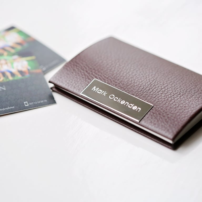 Polished Stainless Steel Engraved Business Card Holder - Personalised, Magnetic & Vegan-Friendly