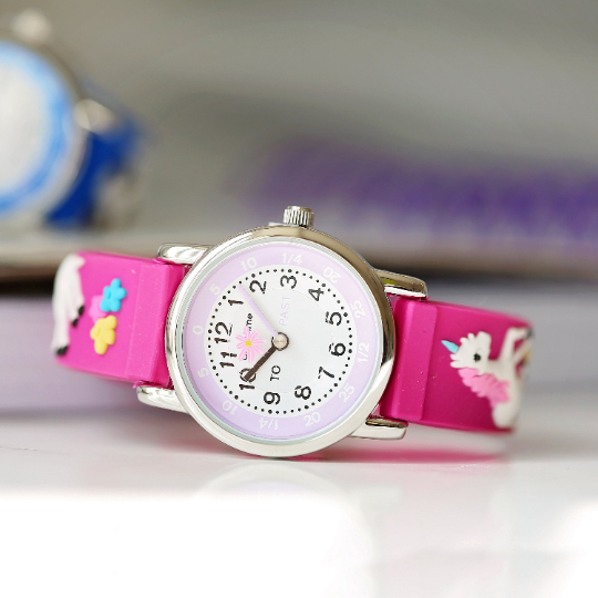 Engraved Kids 3D Unicorn Watch - Personalised Message Analogue Watch