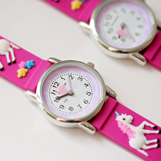 Engraved Kids 3D Unicorn Watch - Personalised Message Analogue Watch