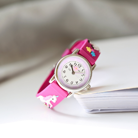 Engraved Kids 3D Unicorn Watch - Personalised Message Analogue Watch