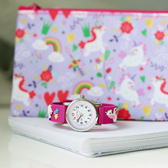 Engraved Kids 3D Unicorn Watch - Personalised Message Analogue Watch