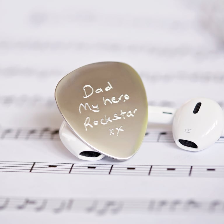 Personalized Handwriting Engraved Guitar Pick - Unique Custom Gift for Musicians and Guitar Lovers