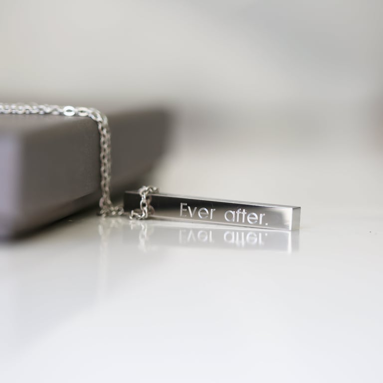 Personalised Bar Necklace - Engraved Modern Silver, Gold & Rose Gold Gift