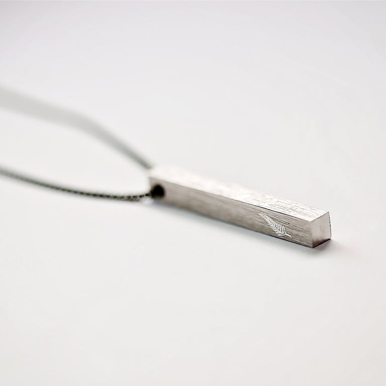 Personalised Brushed Men s Necklace - Engraved Coordinates & Messages Available