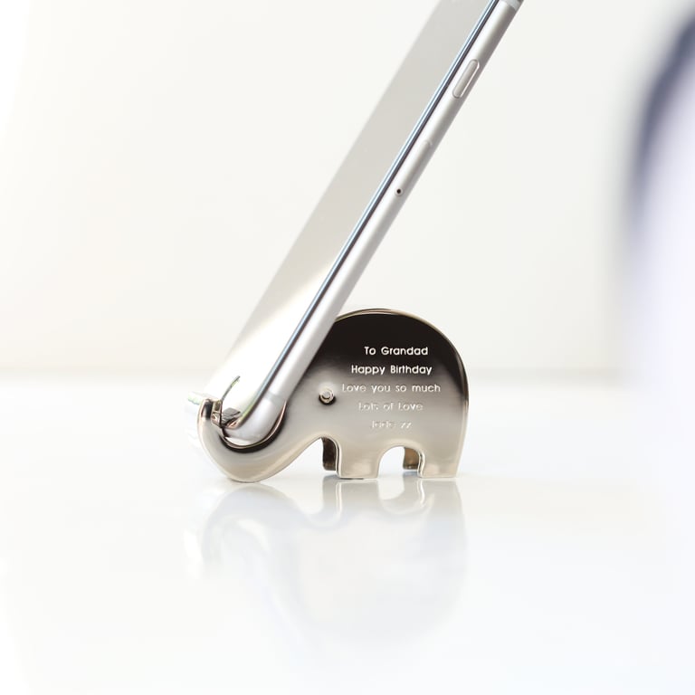 Stampy The Elephant Personalised Stainless Steel Phone Holder