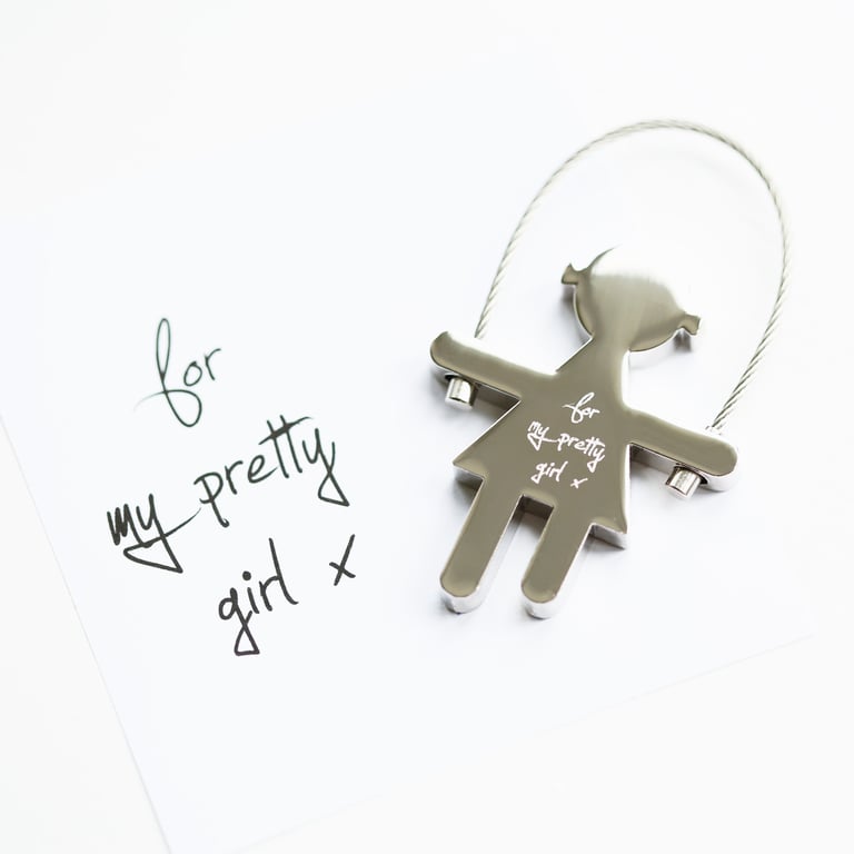 Personalized Skipping Sally Handwriting Engraved Key Ring - Durable Stainless Steel