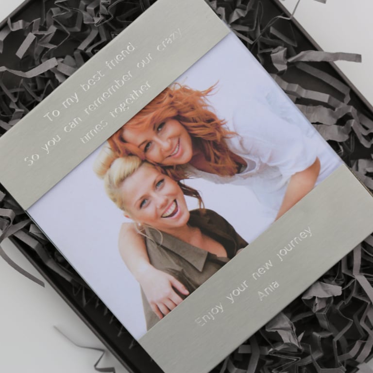 Polished Stainless Steel Personalised Photo Frame - Engraved and Customisable