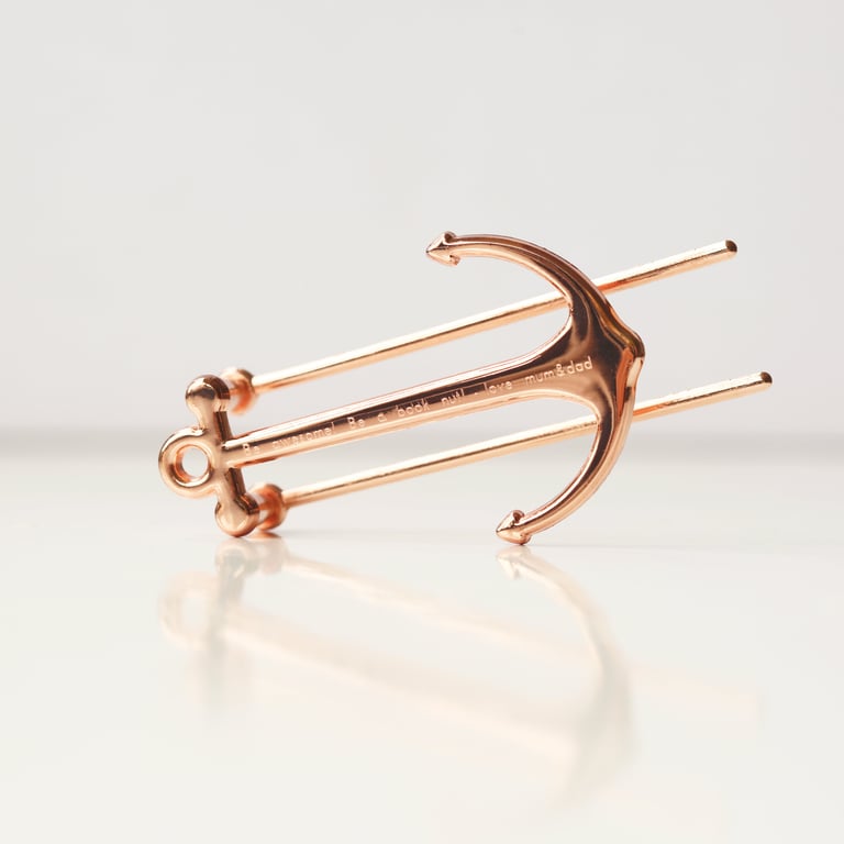 Personalised Book Anchor - Gold & Rose Gold Book Holder with Gift Box