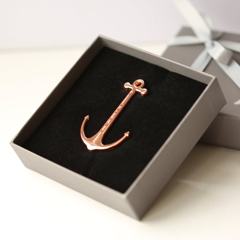 Personalised Book Anchor - Gold & Rose Gold Book Holder with Gift Box