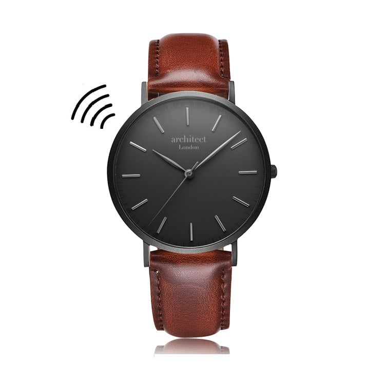 Architect Contactless Payment Watch - Minimalist Design with Walnut Strap and Cashback Rewards