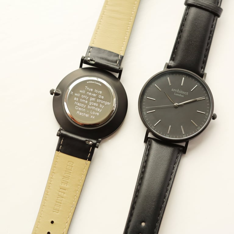 Personalised Modern Font Engraving Men s Minimalist Quartz Watch