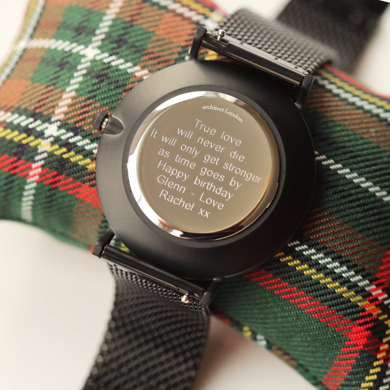 Stainless Steel Modern Font Engraving Watch - Personalised Minimalist Timepiece