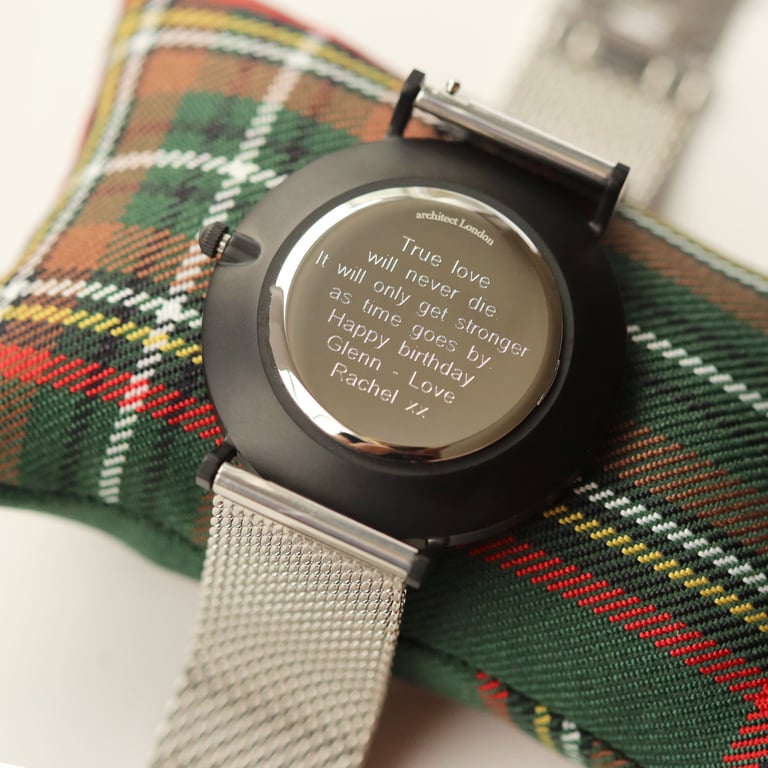 Modern Font Engraving - Men s Minimalist Stainless Steel Watch with Quick-Release Strap and Luxury Box