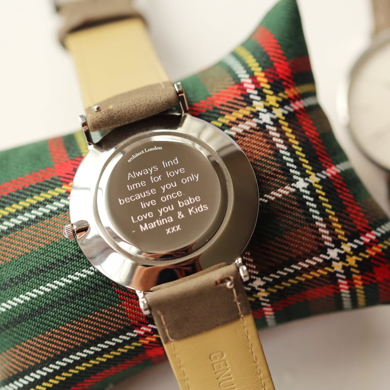 Architect Zephyr Modern Font Engraved Watch - Urban Grey Strap