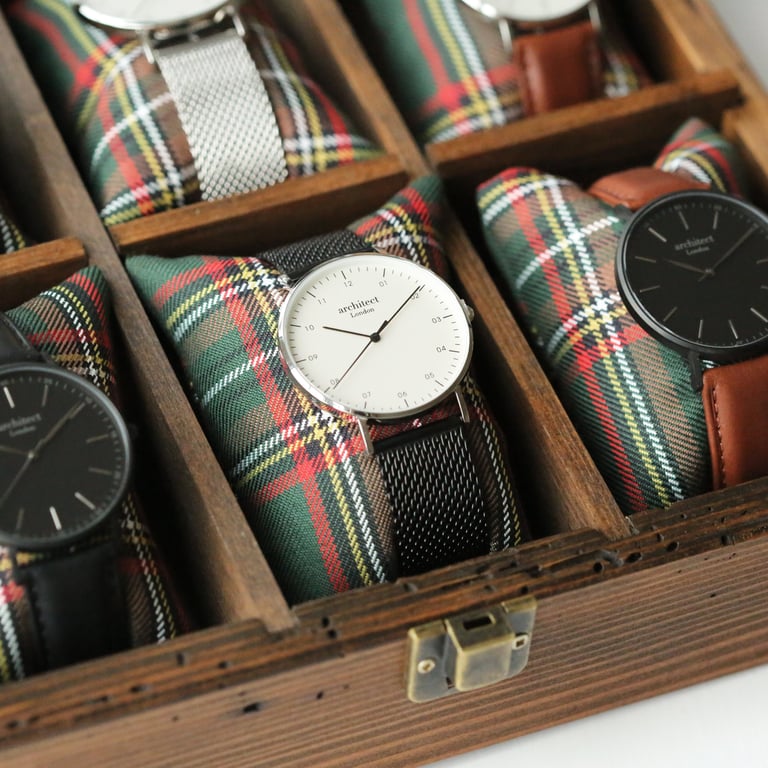 Modern Font Engraving - Men s Architect Zephyr Watch with Pitch Black Mesh Strap and Precise Quartz Movement