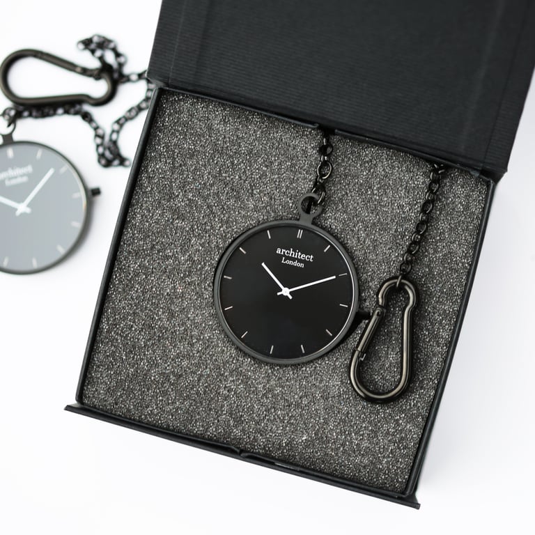 Modern Pocket Watch - Handwriting Engraving on Sapphire Glass Swiss Movement Watch