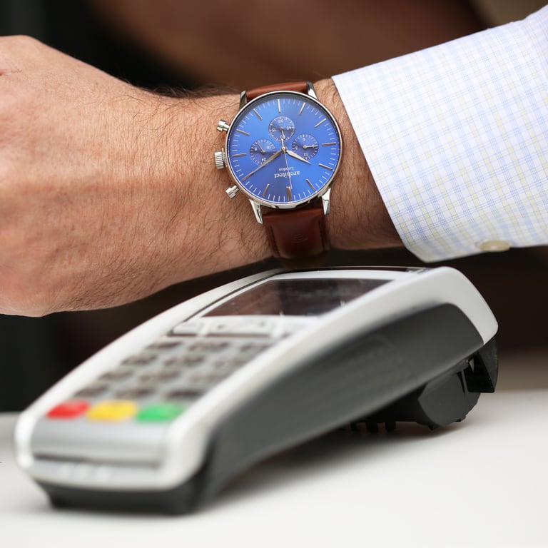 Architect Contactless Payment Watch - Men s Blue with Cashback & Multiple Card Management