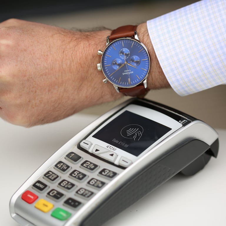 Architect Contactless Payment Watch - Men s Blue with Cashback & Multiple Card Management