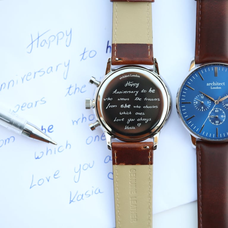 Personalized Architect Motivator Luxury Chronograph Watch - Handwritten Engraving